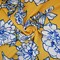 Yellow-White Floral Printed Stretch Poly Spandex Ghost Crepe Woven Fabric By the Yard